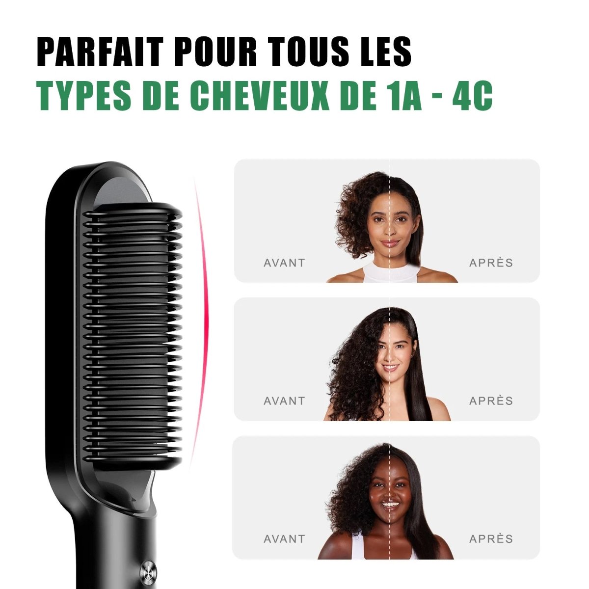 ALSANCIA - HairMaster Duo - Lisseur 2 en 1 + Brosse Offerte